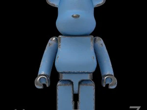 old metal blue bearbrick 3D Model