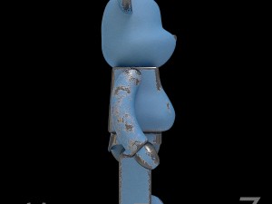 old metal blue bearbrick 3D 모델