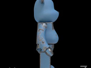 old metal blue bearbrick 3D Model