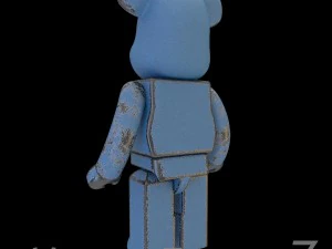 old metal blue bearbrick 3D Model