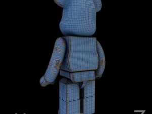 old metal blue bearbrick 3D 모델