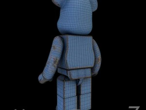 old metal blue bearbrick 3D Model
