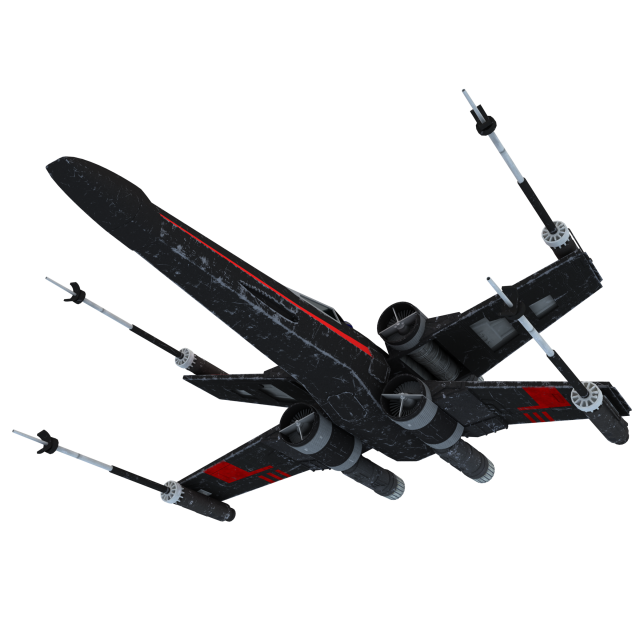 x wing fighter black 3D Model in Fighter 3DExport