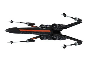 star wars x-wing fighter black t-70 3D Model