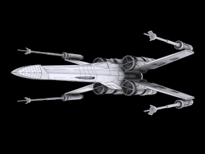 star wars x-wing fighter black t-70 3D Model