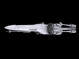 star wars x-wing fighter black t-70 Modelo 3D