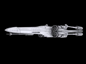 star wars x-wing fighter black t-70 3D Model