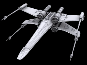 star wars x-wing fighter black t-70 3D Model