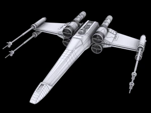 star wars x-wing fighter black t-70 3D Model