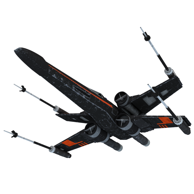 star wars x-wing fighter black t-70 Modelo 3D .c4d .max .obj .3ds .fbx .stl .blend 