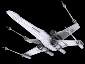 star wars x-wing fighter black t-70 3D Model