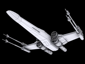 star wars x-wing fighter black t-70 3D Model