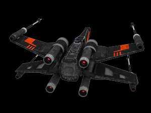 star wars x-wing fighter black t-70 3D Model