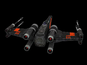star wars x-wing fighter black t-70 3D Model