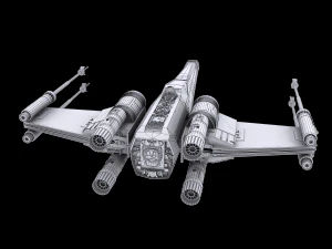 star wars x-wing fighter black t-70 3D Model