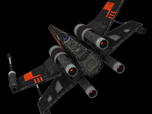 star wars x-wing fighter black t-70 3D Model