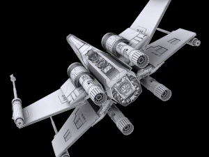 star wars x-wing fighter black t-70 3D Model