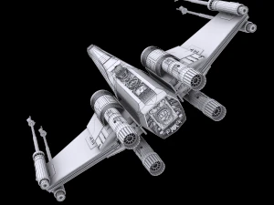 star wars x-wing fighter black t-70 3D Model