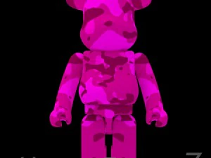 pink camouflage bearbrick 3D Model