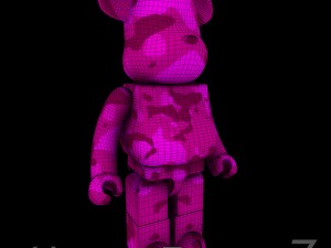 pink camouflage bearbrick 3Dモデル