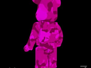 pink camouflage bearbrick 3D Model