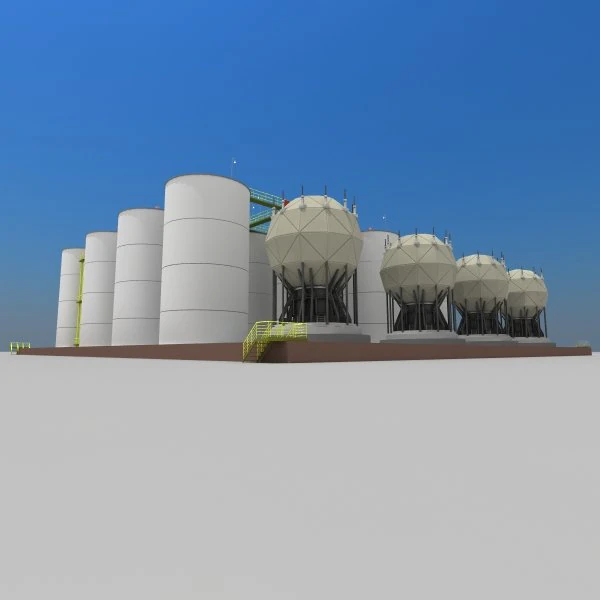 factory oil tanks 3D Model .c4d .max .obj .3ds .fbx .stl .blend 