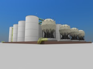 factory oil tanks 3D मॉडल
