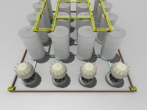 factory oil tanks 3D Model