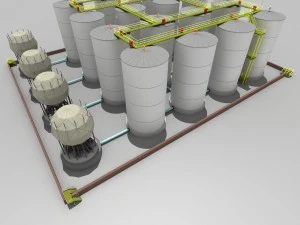 factory oil tanks 3D Model