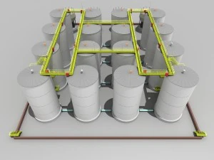 factory oil tanks 3D Model