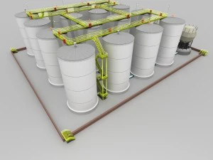 factory oil tanks 3D Model