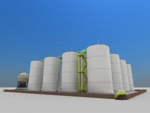 factory oil tanks 3D Model