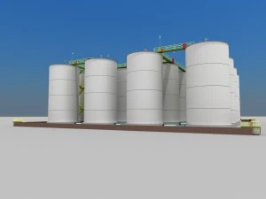 factory oil tanks 3D Model