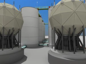 factory oil tanks 3D Model