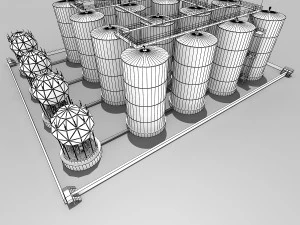 factory oil tanks 3D Model