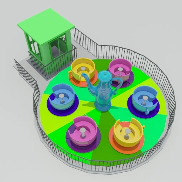 tea cup ride 3D Model .c4d .max .obj .3ds .fbx .stl .blend 