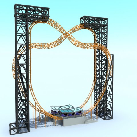 vertical roller coaster Modelo 3D .c4d .max .obj .3ds .fbx .stl .blend 