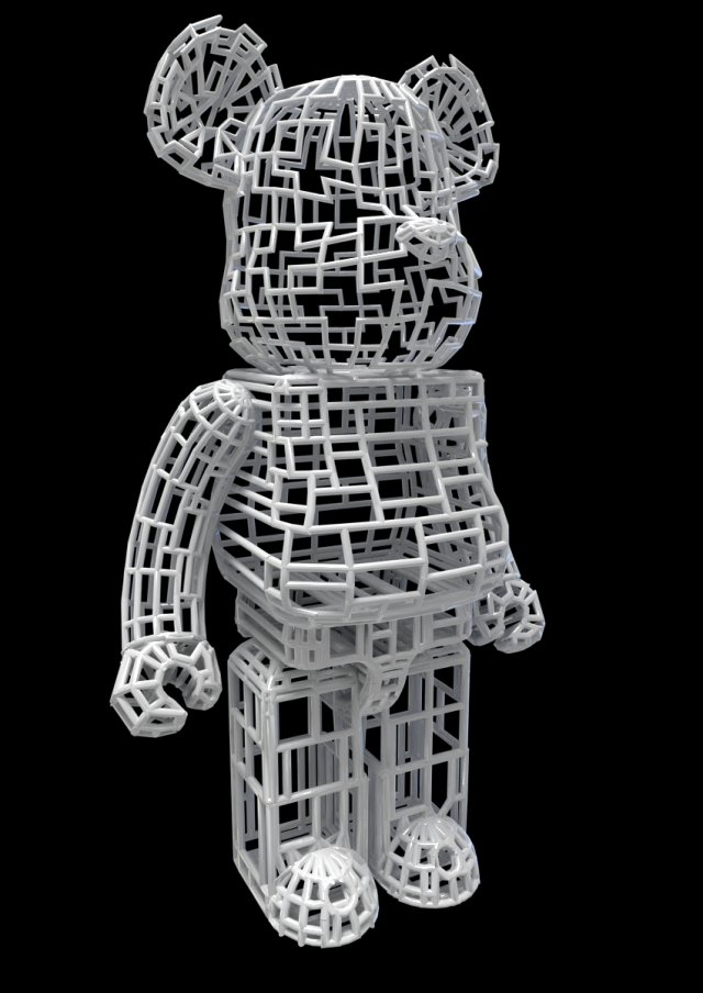 straight line bearbrick Model 3D .c4d .max .obj .3ds .fbx .stl .blend 