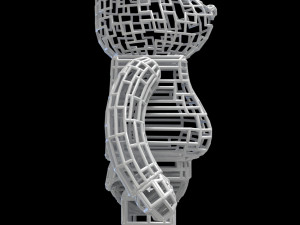 straight line bearbrick Model 3D