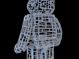 straight line bearbrick Model 3D