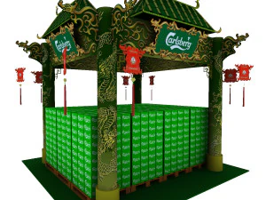 calsberg dragon exhibition booth 3D Model