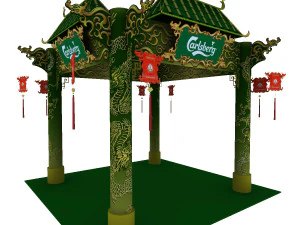 calsberg dragon exhibition booth 3D Model