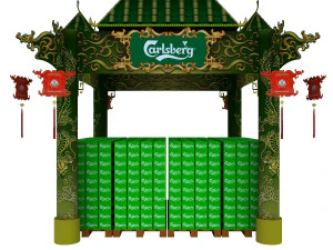 calsberg dragon exhibition booth 3D Model