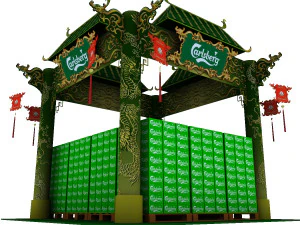 calsberg dragon exhibition booth 3D Model