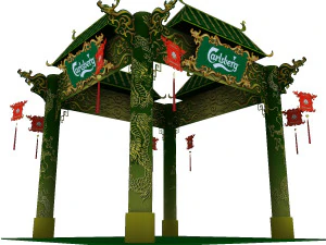 calsberg dragon exhibition booth 3D Model