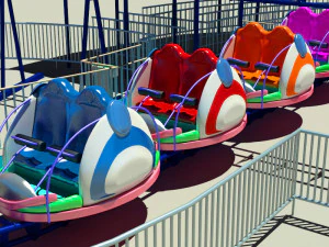 family roller coaster ride 3D Model