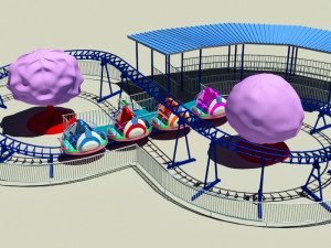 family roller coaster ride 3D-Modell