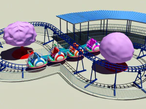 family roller coaster ride 3D Model
