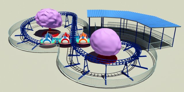 family roller coaster ride 3D-Modell .c4d .max .obj .3ds .fbx .stl .blend 