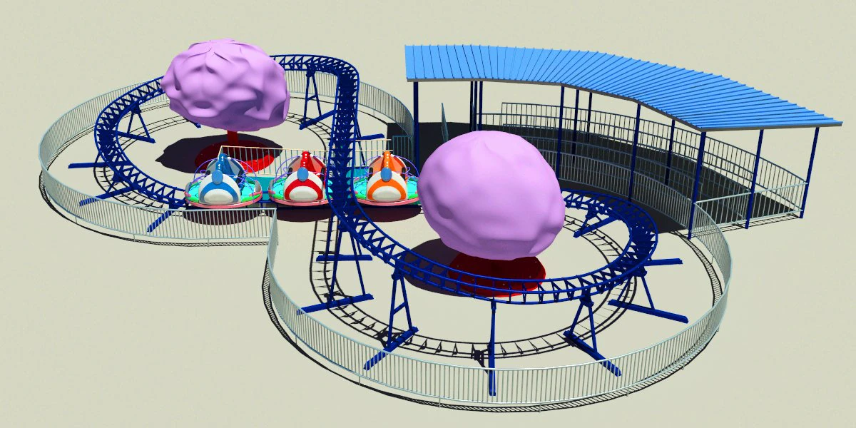 family roller coaster ride 3D Model .c4d .max .obj .3ds .fbx .stl .blend
